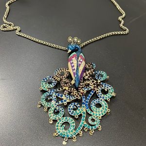 Betsey Johnson long peacock necklace